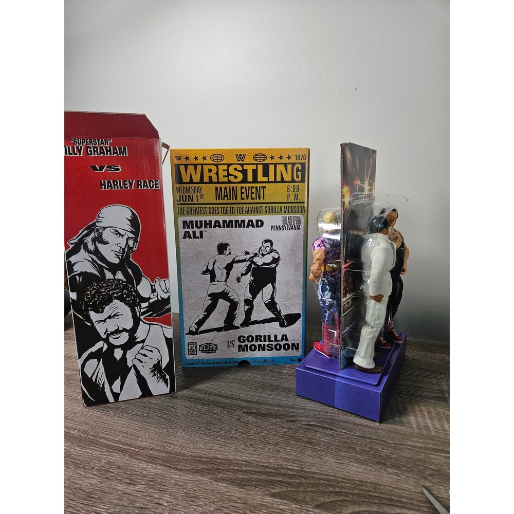 WWE Legends of the Territory Era Elite 4-Pack Muhammad Ali Billy Graham HXK43 - Picture 15 of 15